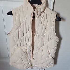 J. Crew Women's Cream Quilted Vest